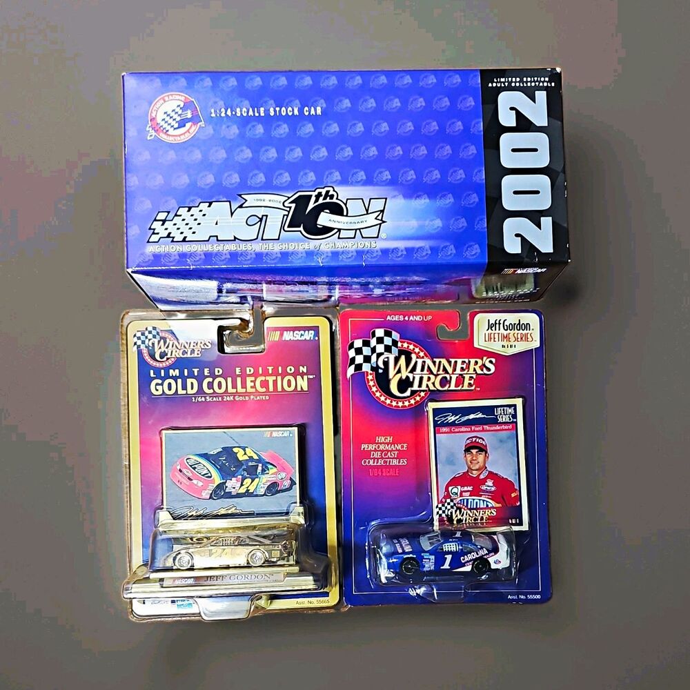 Lot Of 3 Action NASCAR Jeff Gordon #24 Diecast 1:24 & 1:64 Winners Circle Cars
